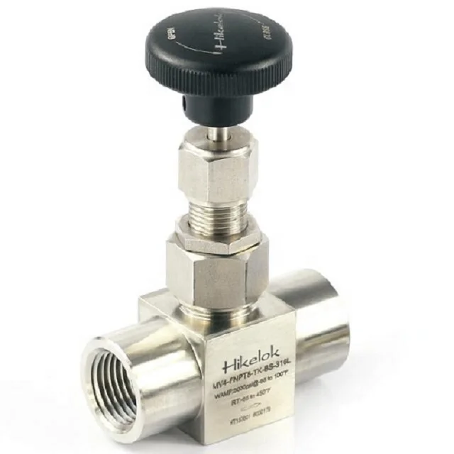 Hikelok High Pressure Stainless Steel 1/16 in to 3/4 in Twin Ferrule Tube Fitting NPT BSPT Metering Valve