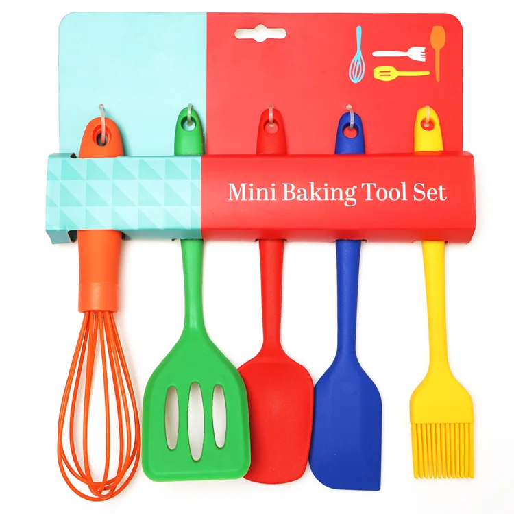 silicone mini kids kitchen utensils set cooking set children cooking kit