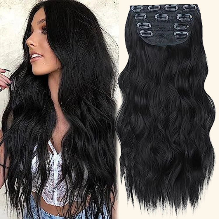Natural Black Brazilian Body Wave Clip In Human Hair Extensions Curly Remy Virgin Clip in Hair For Black Women