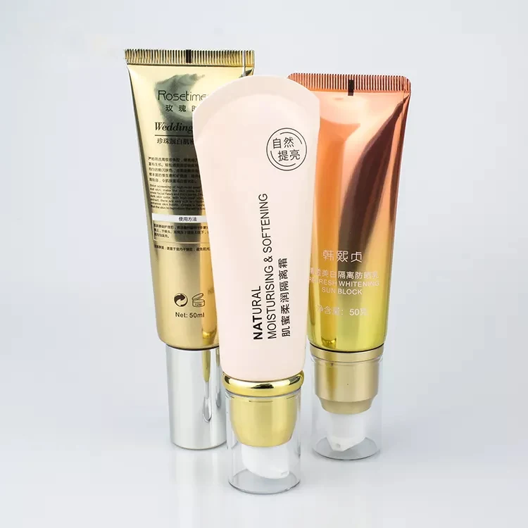 Luxury Cosmetic Packaging Makeup Primer Foundation Lotion ABL Plastic Tube With Pump