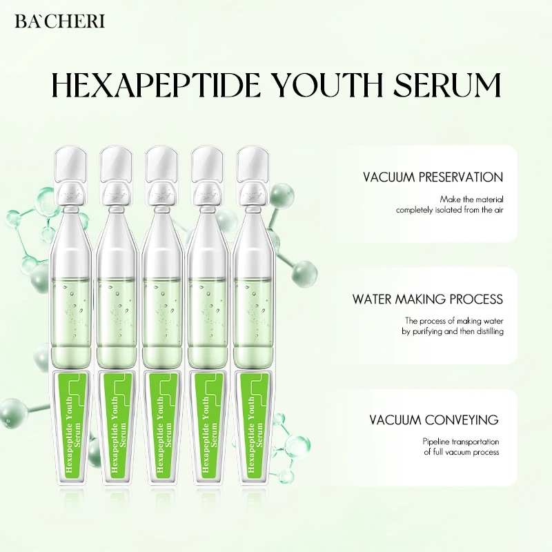 Hexapetide youth hydrating hyarulonic acid organic face private label skin care facial serum