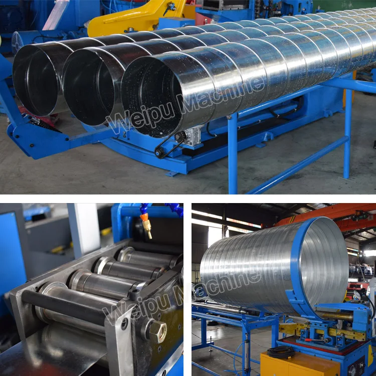 China Low Price Air Duct Making Fixed Mold Type Spiral Pipe Forming Machine From WEIPU