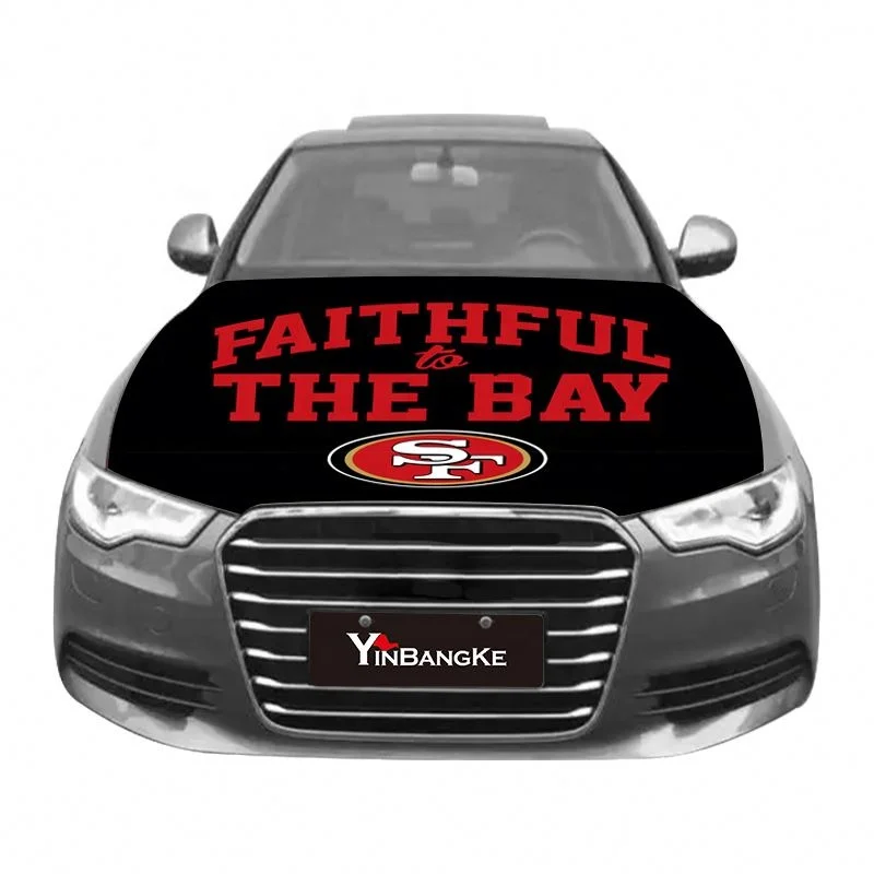 Factory Outlet Promotional Product Custom Flags Sport Event San Francisco 49Ers Car Hood Cover Flag