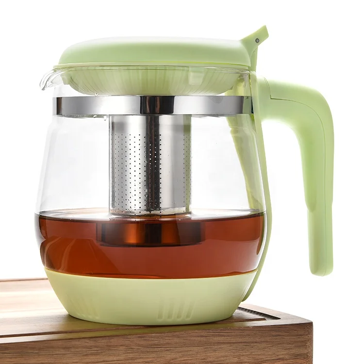 Portable Custom Plastic Handy Brew Loose Leaf Perfect Tea Steeper Borosilicate Glass Teapot