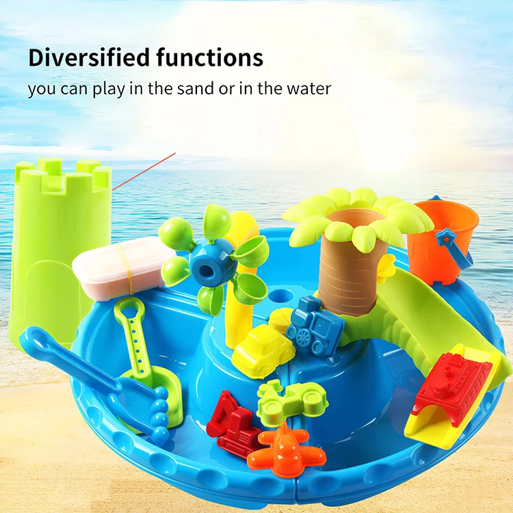 Toddler Summer Outdoor Seaside Garden Games for Kids Beach Set Toy Sand Water Table Set