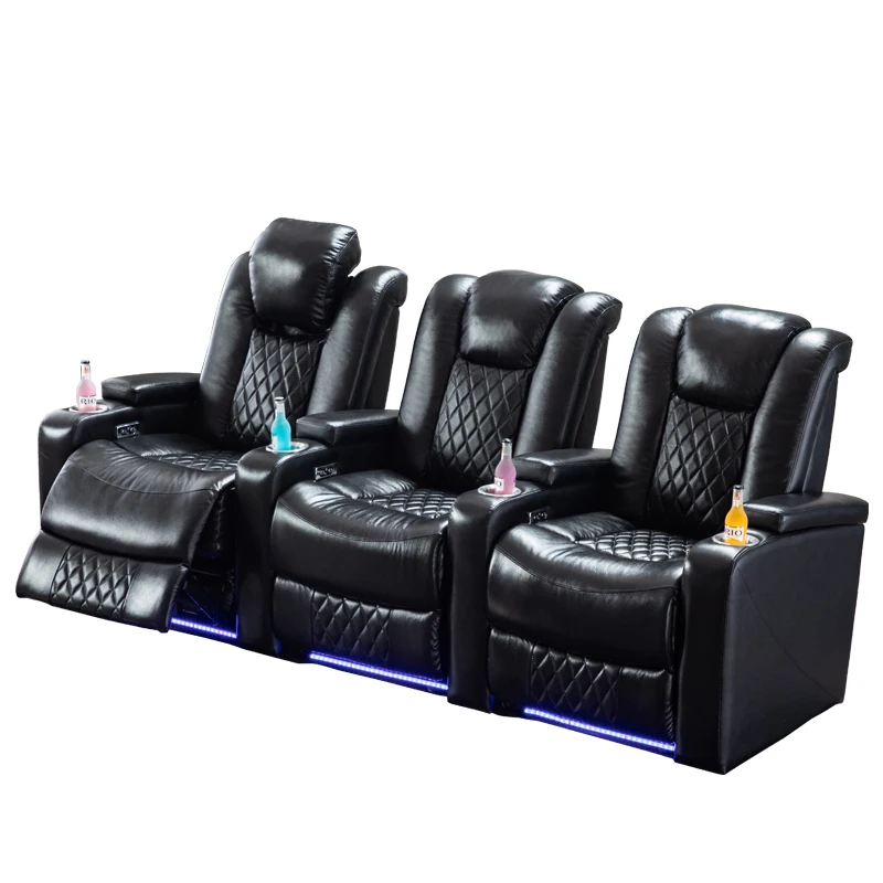 Lighted Cinema Recliner Chair Power Recliner chair Power Headrest Recliner Chair