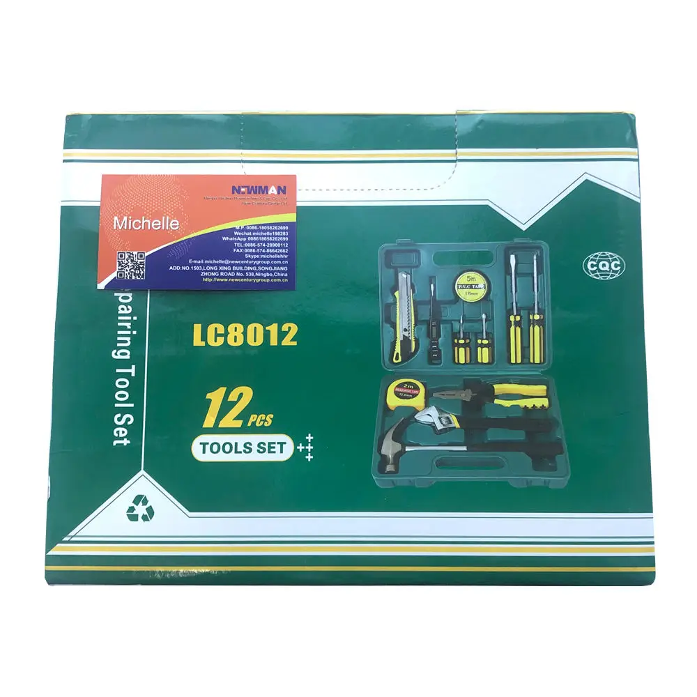 12PCS Household Tools Set Mixed Ironware Hardware Kit Box For Car Computer Phone Multi-Function Toolbox Screwdriver Bit