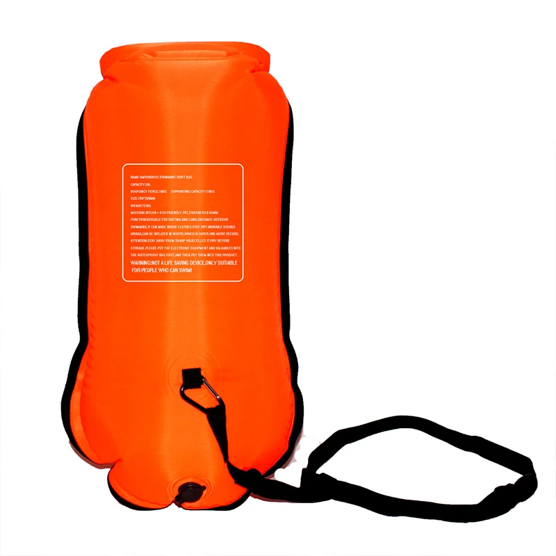 thickened PVC double airbag inflatable swimming anti-drowning lifebuoy with storage vinyl blow up water buoy for pool river