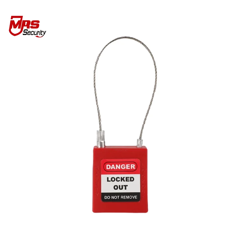 Top security padlocks 175mm Wire Cable Shackle padlocks Plastic Coated Steel Safety Padlock