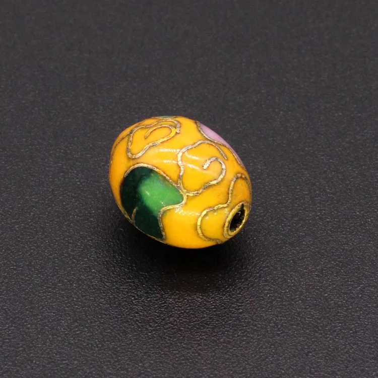 jincan Fine work traditional copper tire wire enamel antique jewelry accessories back cloud bead cloisonne polished beads