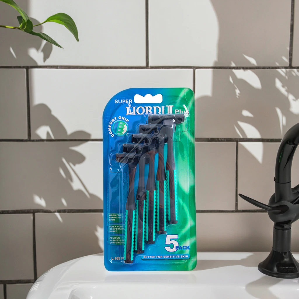 Pearlmax Hot Sale Twin Blade Disposable Shaving Razor With Plastic Handle High Quality Stainless Steel Blade