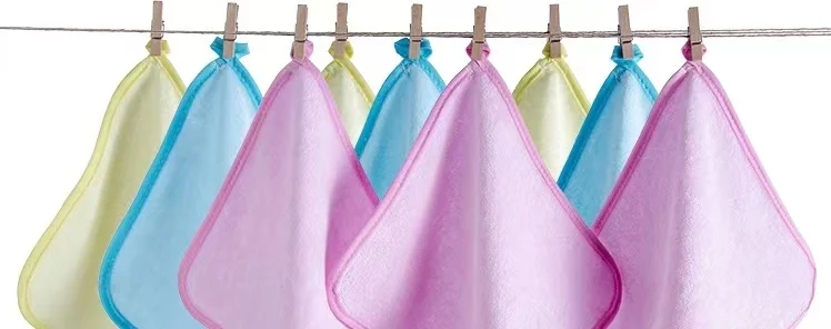 Bamboo textile Baby Kindergarten Special Wash with Hanging Rope Small Square Soft Towel
