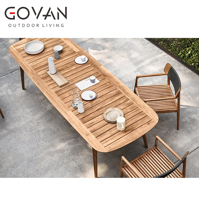 Luxury teak outdoor teak dining table set garden furniture solid wood dining table
