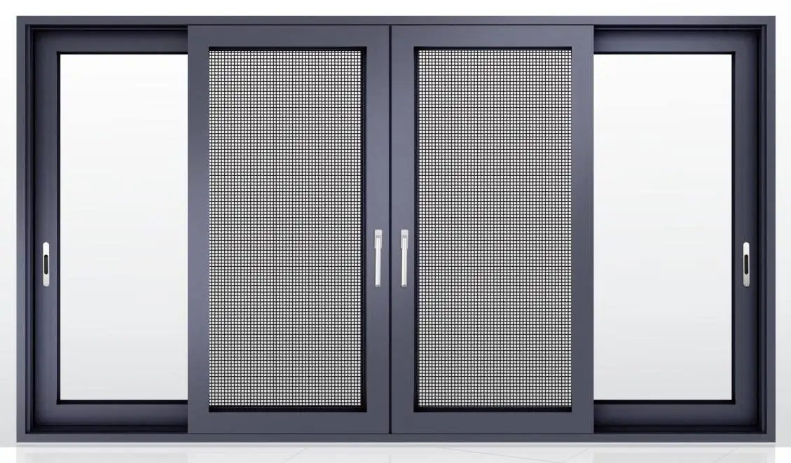 
Modern design aluminum profile double tempered glass sliding windows with mosquito net 