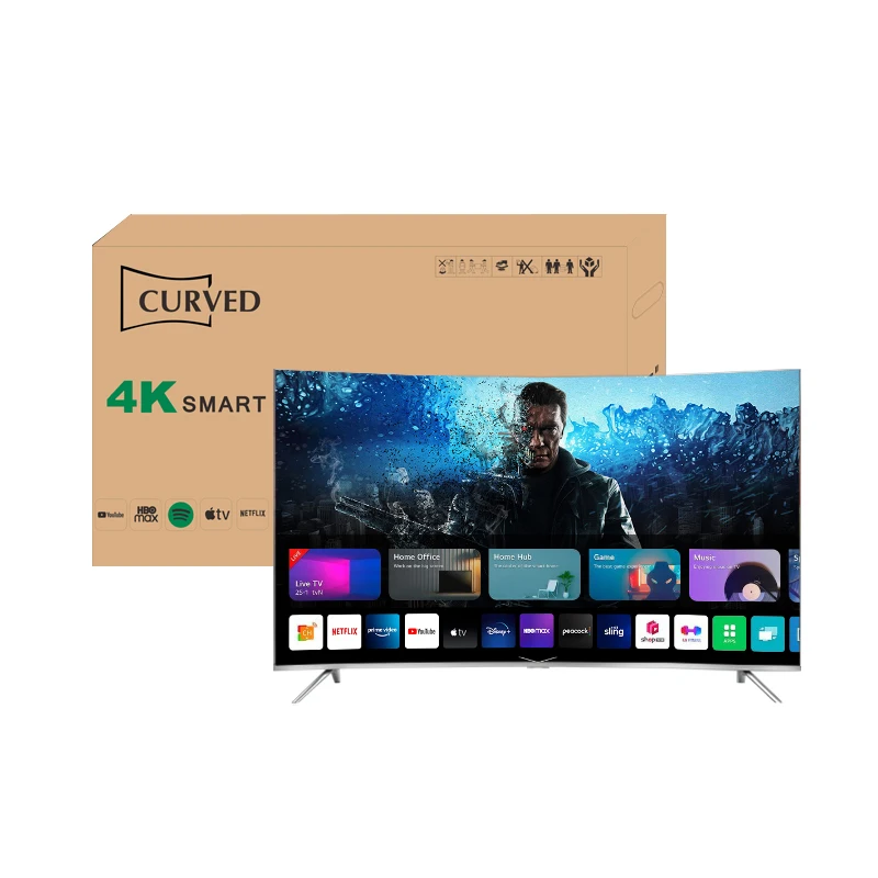 Cheap Curved Tv 50 Inch 4K UHD LED Tv Television Set 50 Inch Smart Tv Price