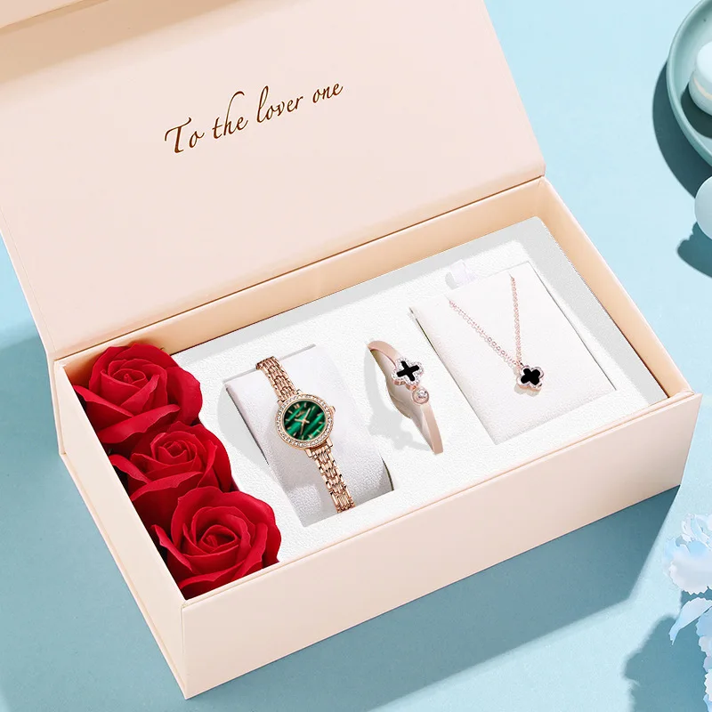 Fashion Female Quartz Wrist Watch Sets With Box Colourful Ladies Watch Gift Set