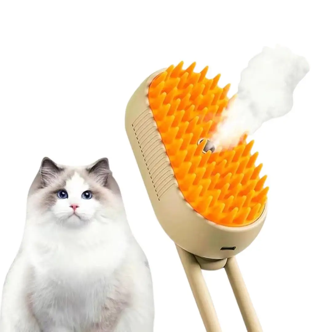 2025 Electric Pet Comb Splash Proof Steam Spray Massage Cat Brush ABS Multifunctional Hair Removal Tool Dog Cleaning Box