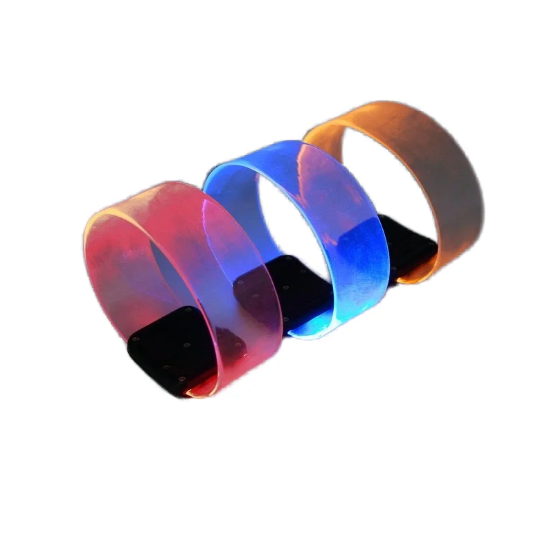 Wireless Remote Control LED Slap Bracelet Night Running Sound Activated Multi Color Custom LED Bracelets For Parties