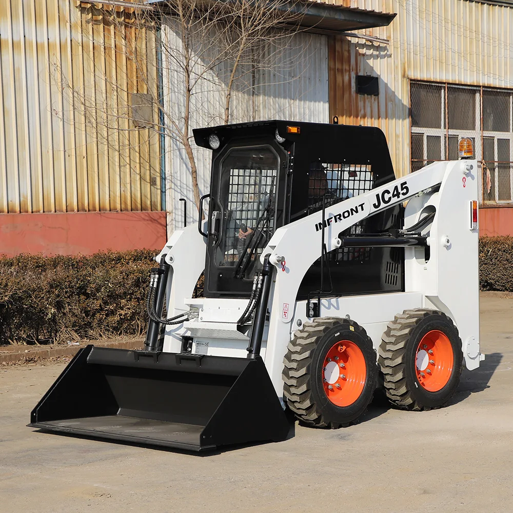 INFRONT closed cabin skid steer loader YF25 YF50 YF75 wheel track skid steer loader for sale