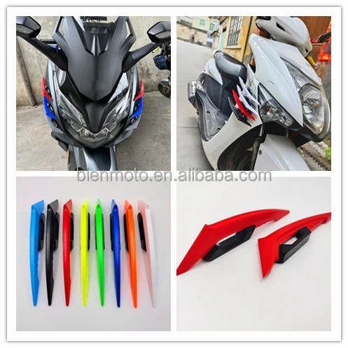 Motorcycle Universal Spare Parts Colorful Spoiler Pad helmet Accessories Front Wingle Fixed Wind Cover motorcycle decoration