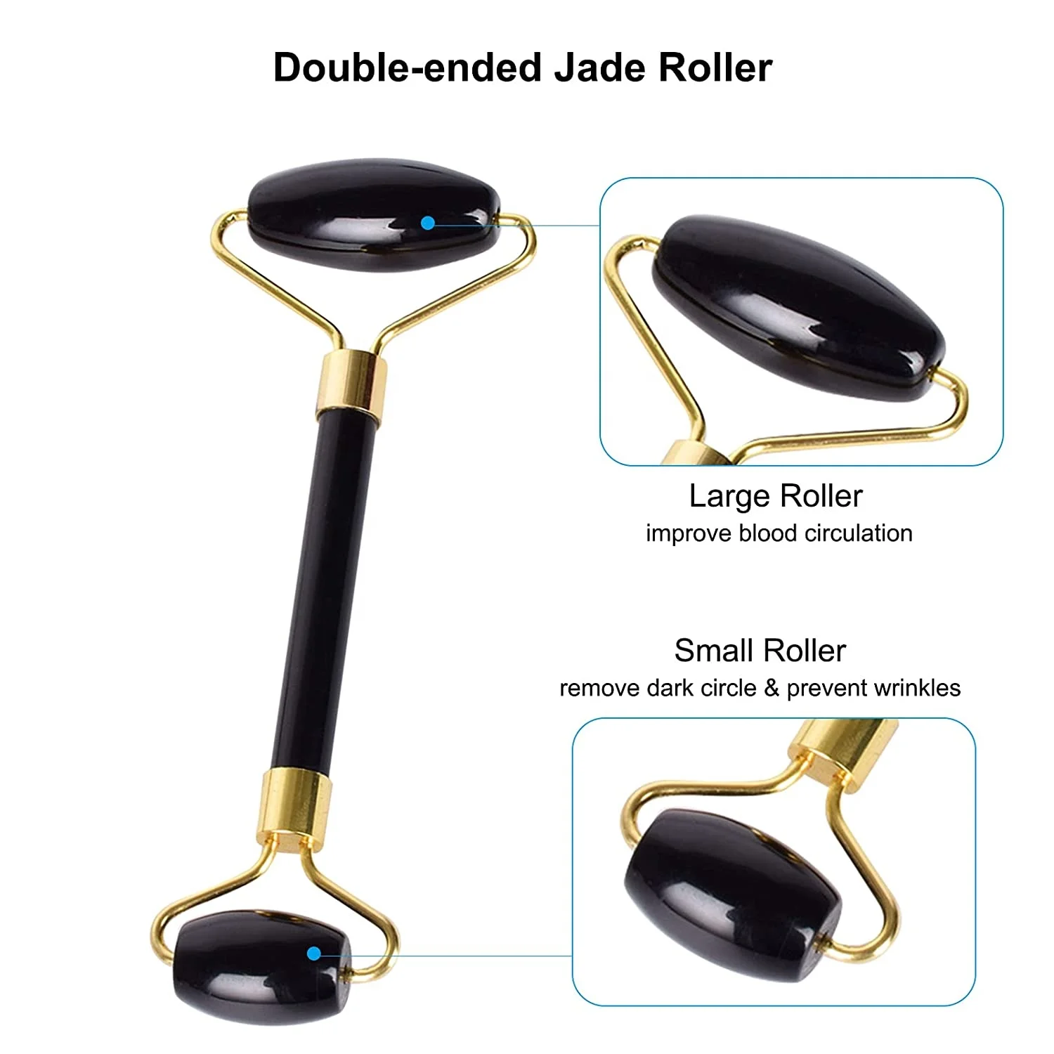 Wholesale Jade Face Roller High Quality Obsidian Face Roller Massage Tools Best Obsidian Jade Roller Gua Sha Set