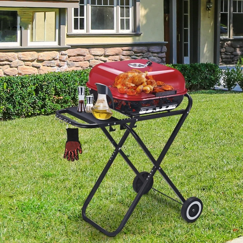 OEM ODM China manufacturer European style bread shape removable charcoal bbq grills Kettle Grill with Wheels