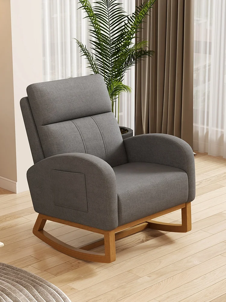Modern hot selling solid wood furniture living room sofa  rocking chair leisure chair