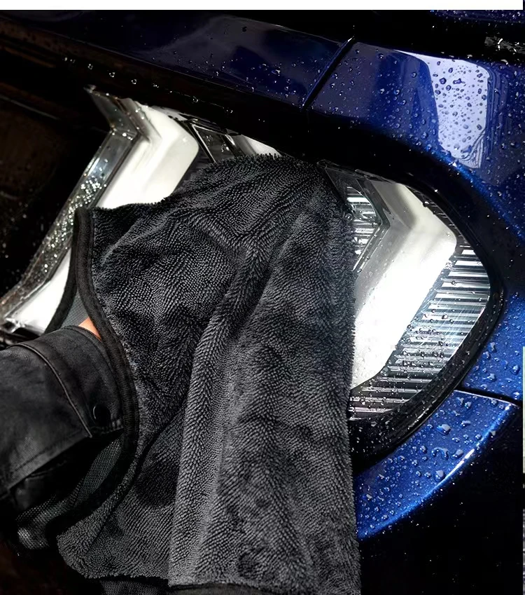 Micro Fiber Pile Auto Care Microfibre Detailing Microfiber Car Wash Cleaning Cloth Twisted large twist Loop drying Towel for car