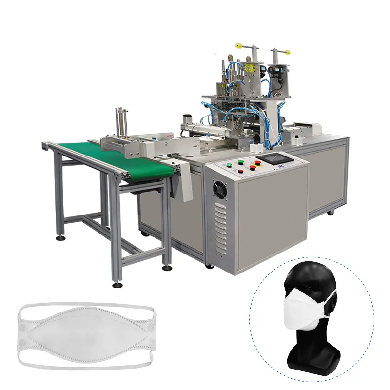 Adjustable Waistband Drawstrings 3D Fish Style KF 95 Mask Making Machine