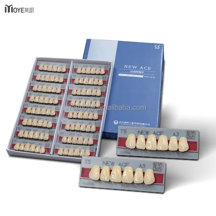 Yamahachi New Ace Dental Lab Materials Composite Denture Artificial Teeth 3 Layers Acrylic Teeth Set for Dentures