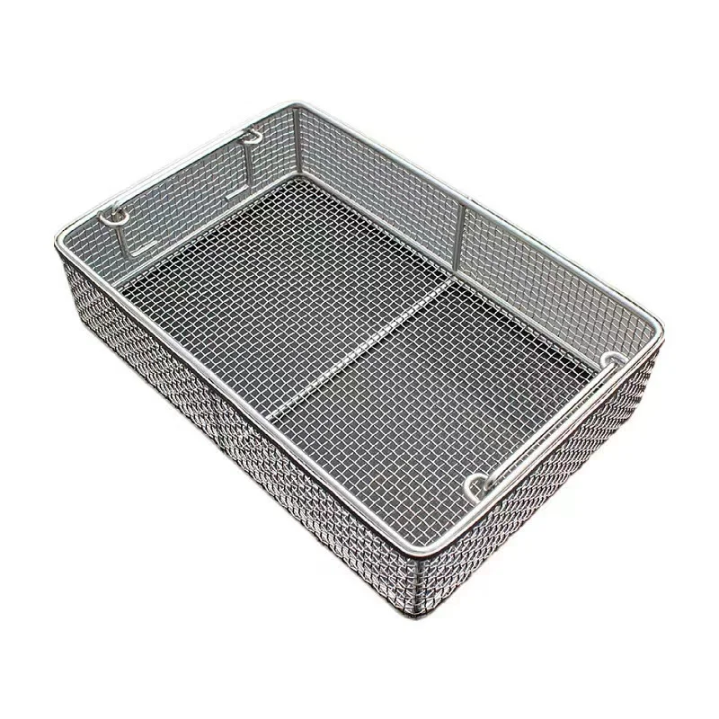 High Temperature Resistant 304 Medical Stainless Steel Disinfection Basket Perforated Baskets Kitchen Storage Medical