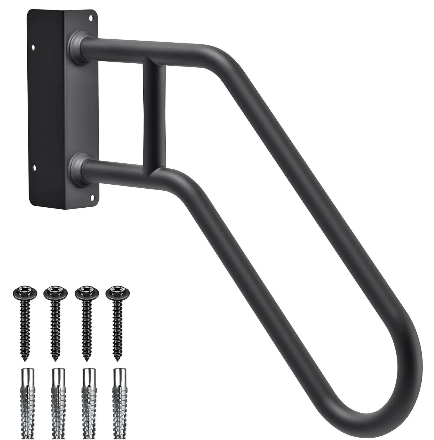 Heavy Duty U-shaped Steel Handrail Durable Indoor-Outdoor Toilet Safety Stair Handrail Wall Mounted Handrail