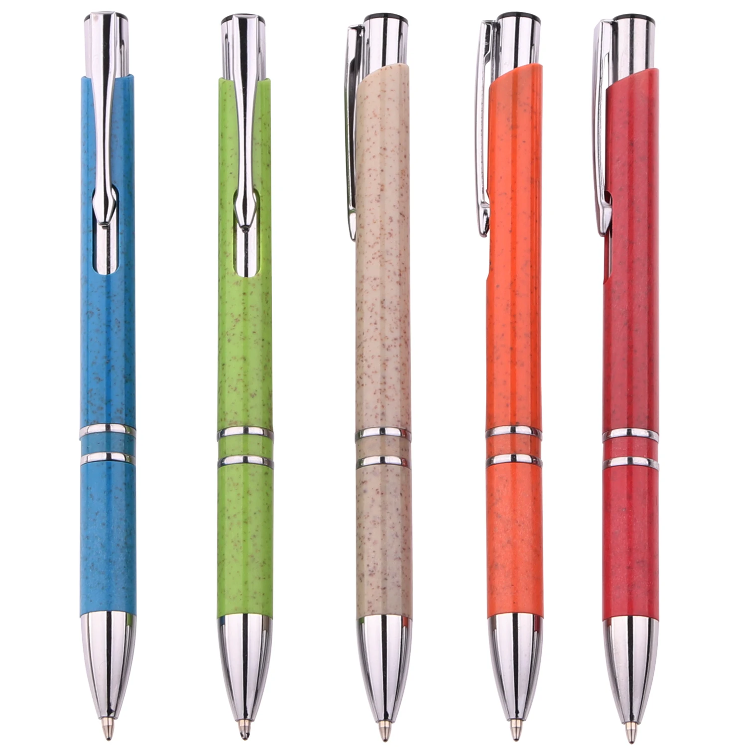 Customized eco friendly pen ball recycle plastic wheat straw pen promotional personalised recycled plastic pen