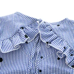 Popular Fashion Organic Cotton Children Clothing  Long Sleeves Casual Baby Girls Blouse With Ruffles Baby Girls Top