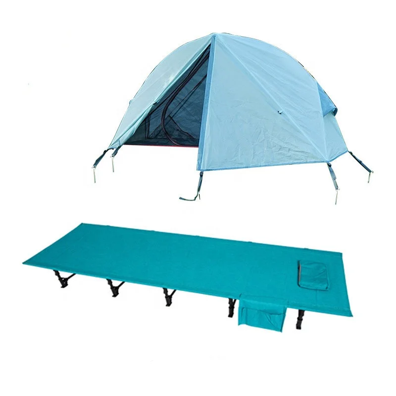 Waterproof Outdoor 1-Person Ultralight Camping Cot Tent Portable Pop-up Folding Design with Elevated Sleeping Option
