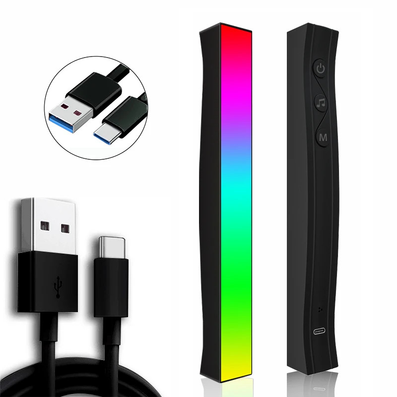 RGB Audio Music Rhythm Light  32 Bit Pickup Voice-Activated USB 5V  Recognition Light for Car decoration