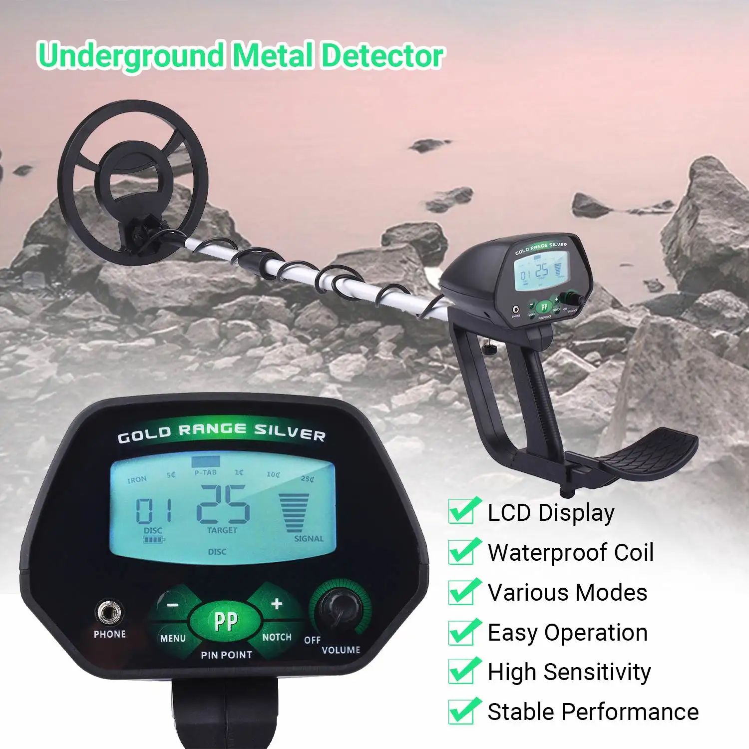 YOUYI factory price de metales metal detector professional gold detector MD-4090 metal detector for gold treasure hunting