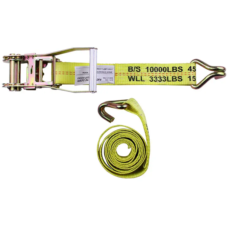Polyester webbing Heavy Duty Ratchet Straps 50mm 5000kg J Hook for moving truck