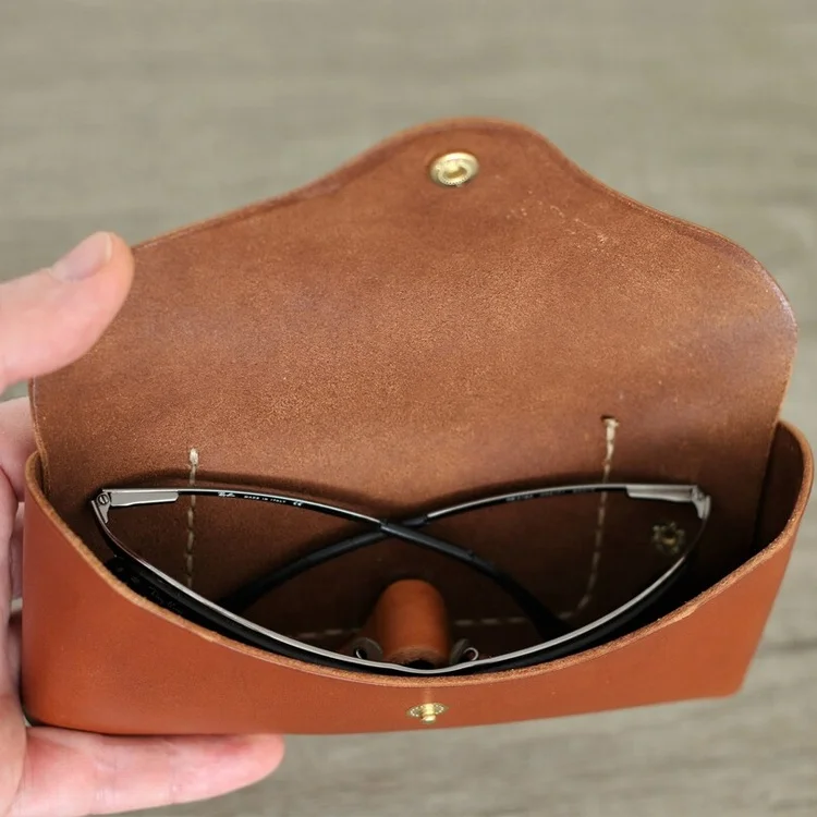 Unique Gift Glasses Case Credit Card Slot Clutch Bag Leather Sunglasses Case