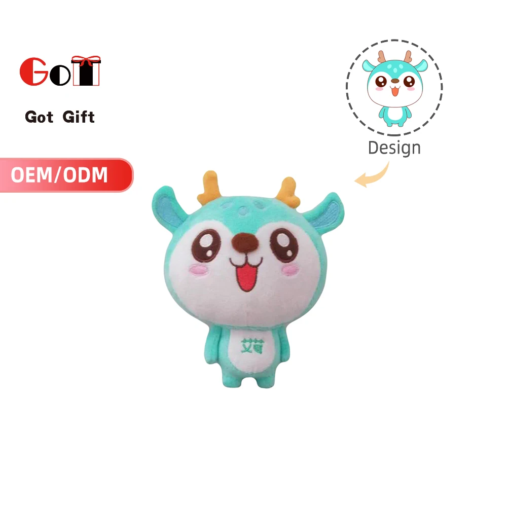 Factory Custom Logo Super Small Cute Soft Christmas Deer Plush Reindeer Stuffed Animal Toy Plush Toy