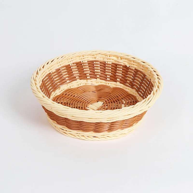 High quality custom handcraft  office desk organizers plastic rattan tray basket food&storage trays for fruit candy