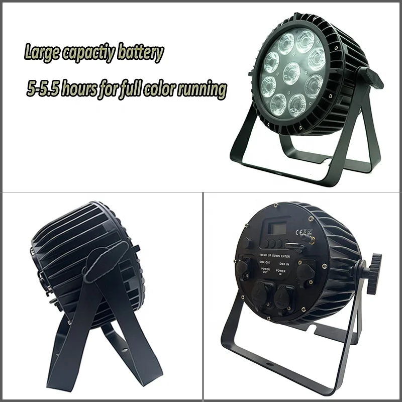 Intelligent disco light with Smart OLED Display 9x12w 6in1 waterproof battery wireless dmx slim led par lights for events