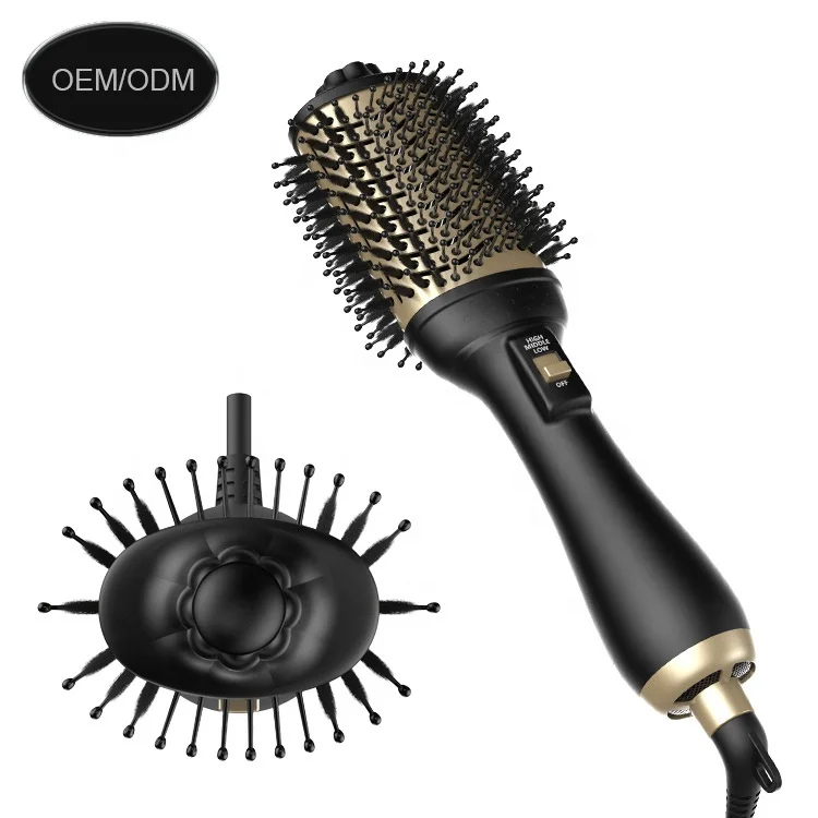 
New Hot Salon Tools Professional Black Gold Cooling Infused One-Step Blowout Volumizer Hot Air Brush 
