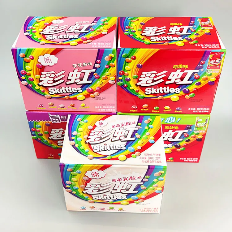 Exotic candy wholesale 40g skittless candy Fruit candy gummy candies Multi color Original