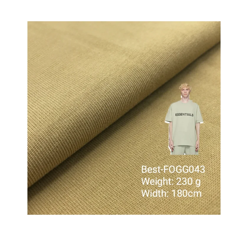 
230gsm knitted fabric jersey organic cotton jersey custom essential fabric heavy cotton fabric 