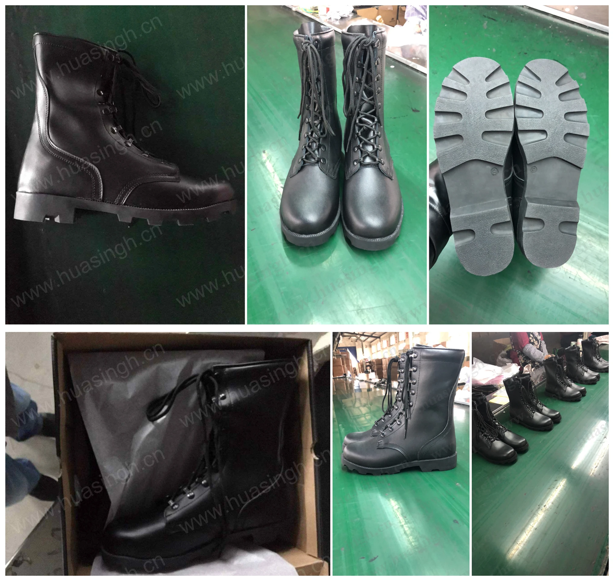 WCY,Altama series black full leather panama style sole jungle boots lightweight