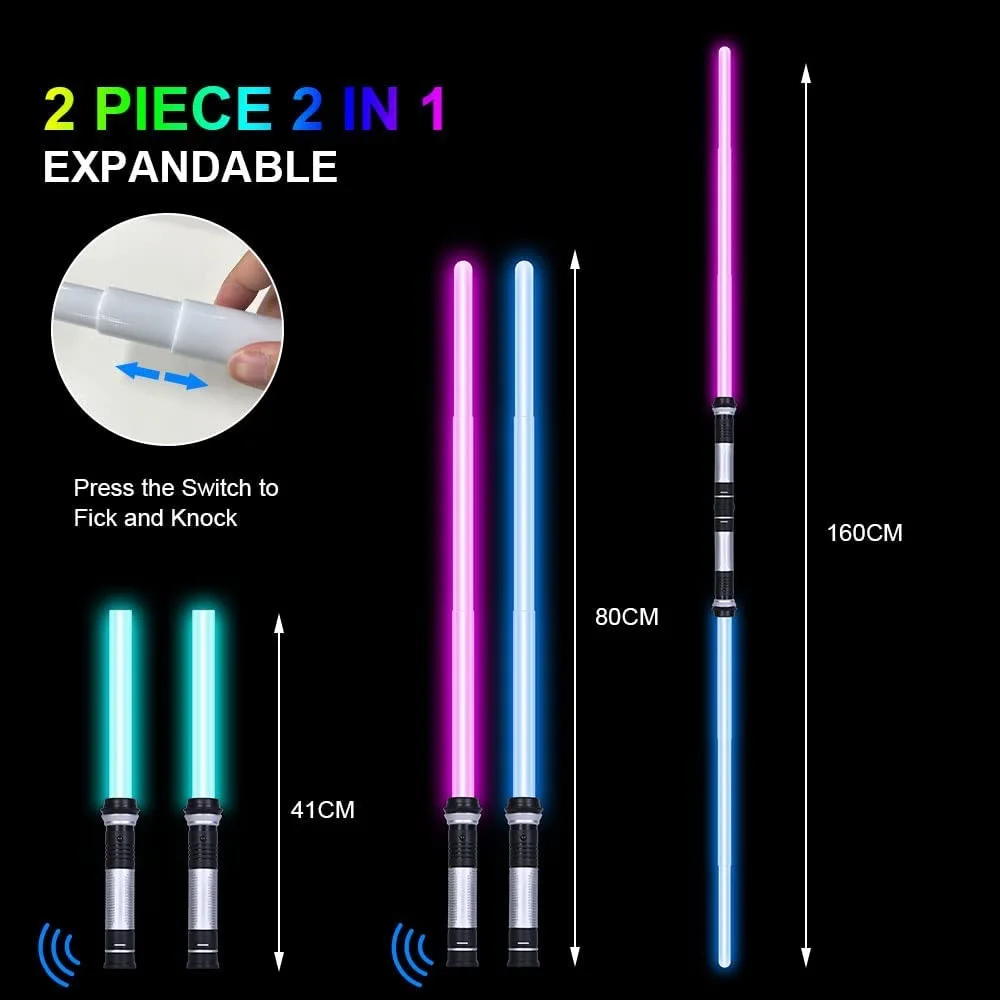 Boys Lightsaber Sword Toy Party Favor for Adult Kids Cosplay Light Up Saber with Sound 7 Colors Retractable Lightsaber for Kids