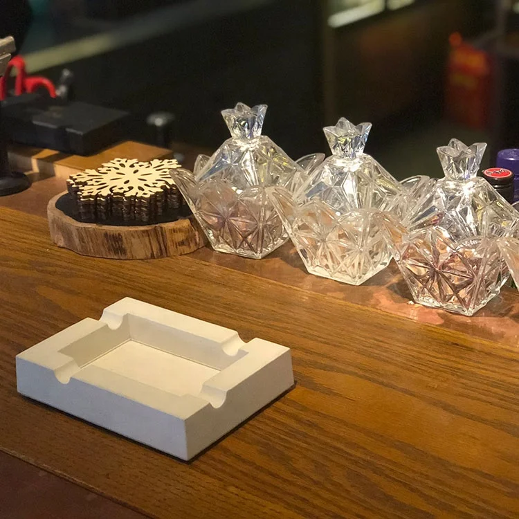 Wholesale unique original multi-color super large space can be customized rectangular home hotel cigar concrete ashtray