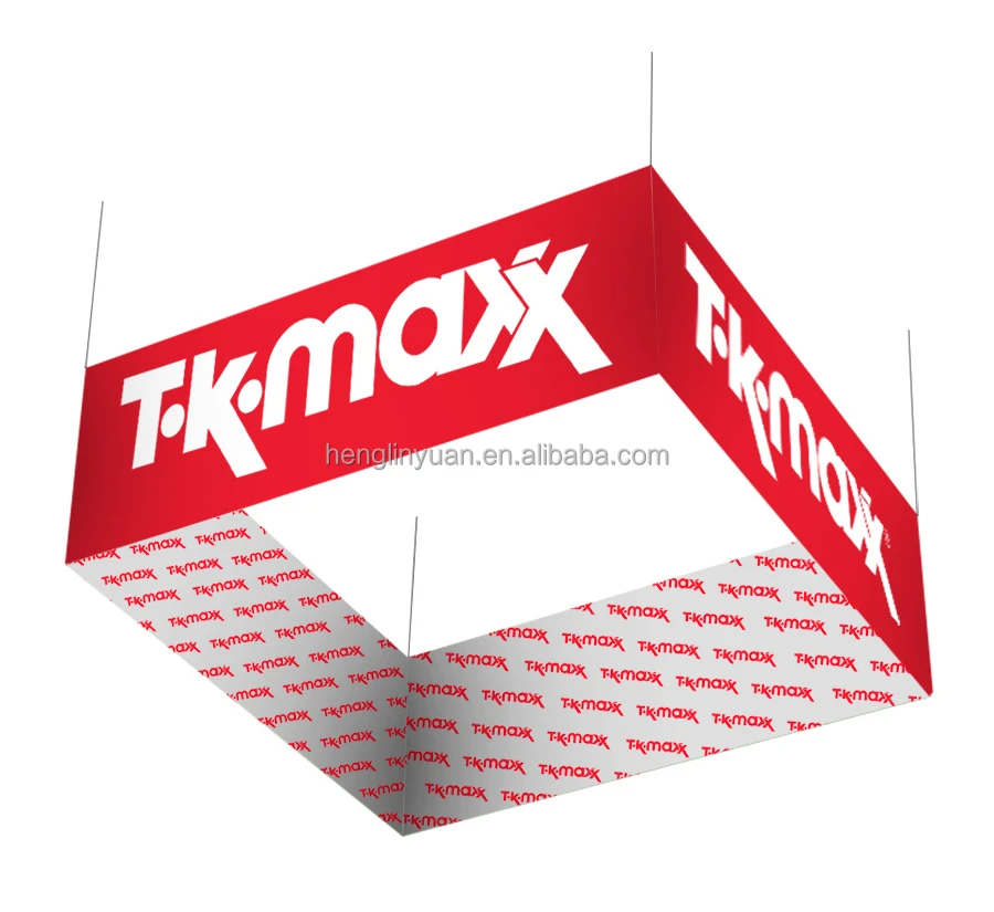 HLY квадратный круглый наверху висящий баннер Торговая выставка потолочный знак отображает трубчатые подвесные баннеры