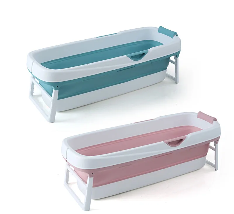 Hot 158CM Extended Bath Tub Portable Folding Bathtub PP TPE Plastic for Adult with Massage Base and Cover Optional